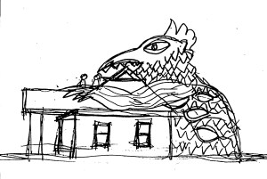 Sketch of Gryphon black and white